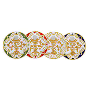 Non-adhesive round patch, chalice with host, liturgical colours, 7 in