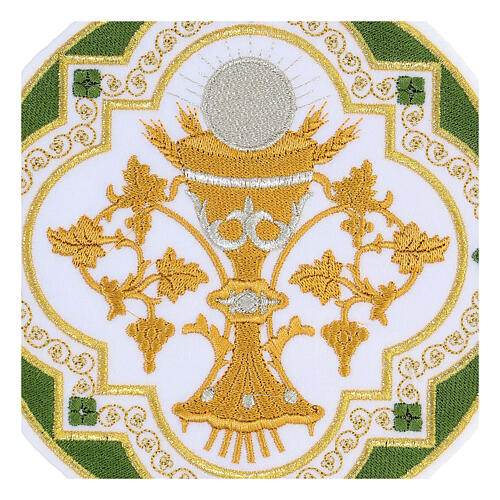 Non-adhesive round patch, chalice with host, liturgical colours, 7 in 3