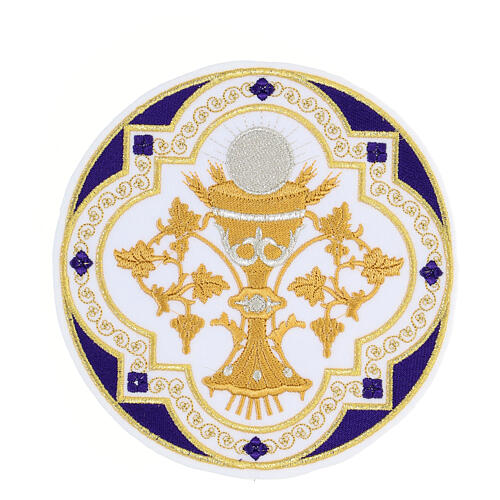 Non-adhesive round patch, chalice with host, liturgical colours, 7 in 6