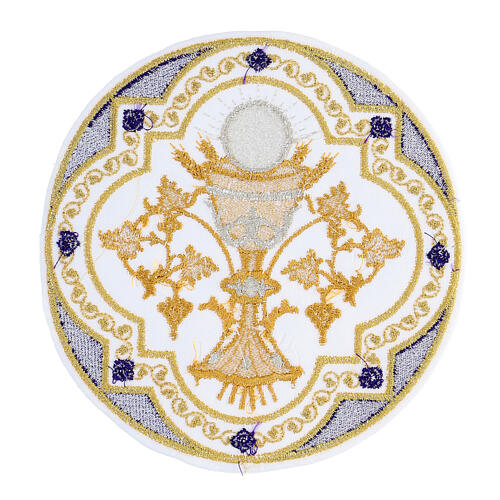 Non-adhesive round patch, chalice with host, liturgical colours, 7 in 7