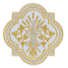 Aufnäher, Christusmonogramm, Stickerei, gold-/silberfarben, 17x17cm