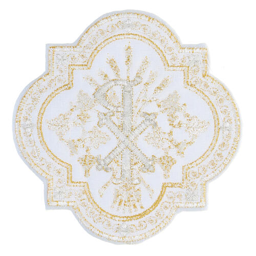 Aufnäher, Christusmonogramm, Stickerei, gold-/silberfarben, 17x17cm 3
