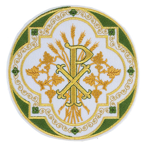 Aufnäher, Christusmonogramm XP, Stickerei, 4 liturgische Farben, 17x17cm 2