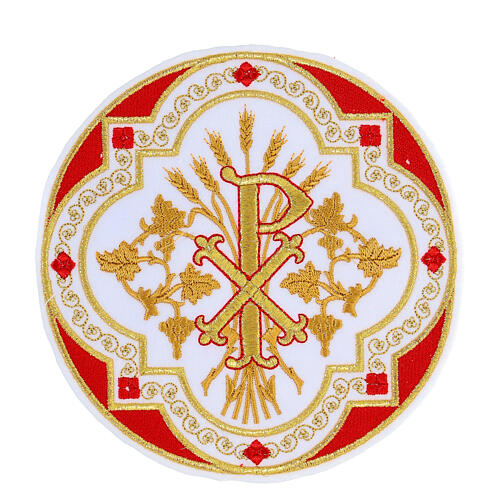 Aufnäher, Christusmonogramm XP, Stickerei, 4 liturgische Farben, 17x17cm 4