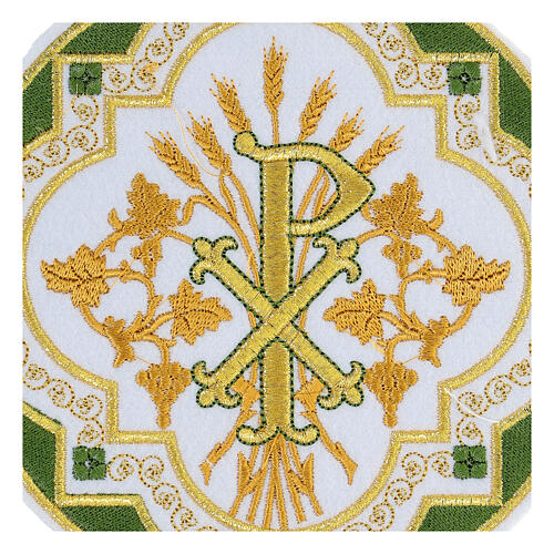 Non-adhesive patch, Chi-Rho and wheat, liturgical colours, 7 in 3