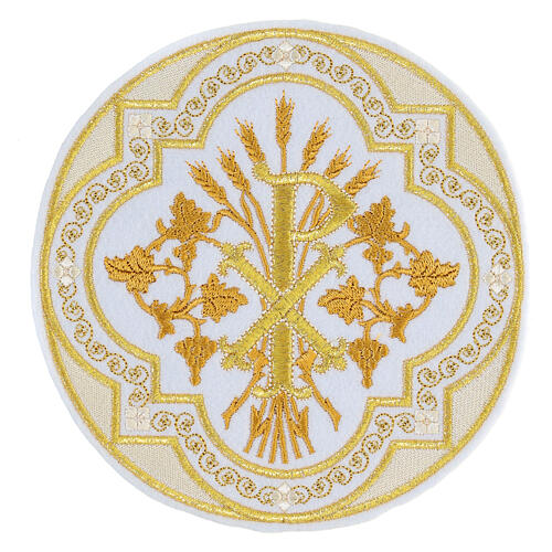 Non-adhesive patch, Chi-Rho and wheat, liturgical colours, 7 in 5