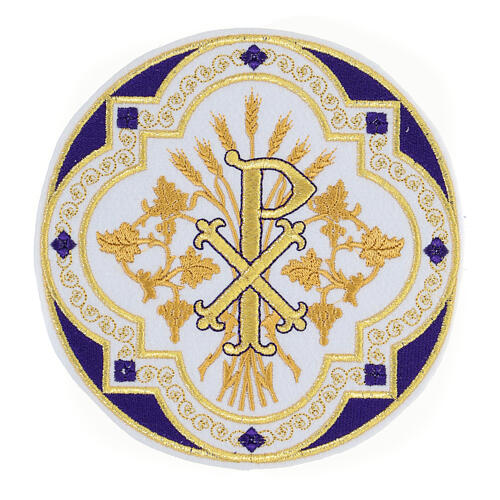 Non-adhesive patch, Chi-Rho and wheat, liturgical colours, 7 in 6