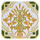 Non-adhesive patch, Chi-Rho and wheat, liturgical colours, 7 in s3