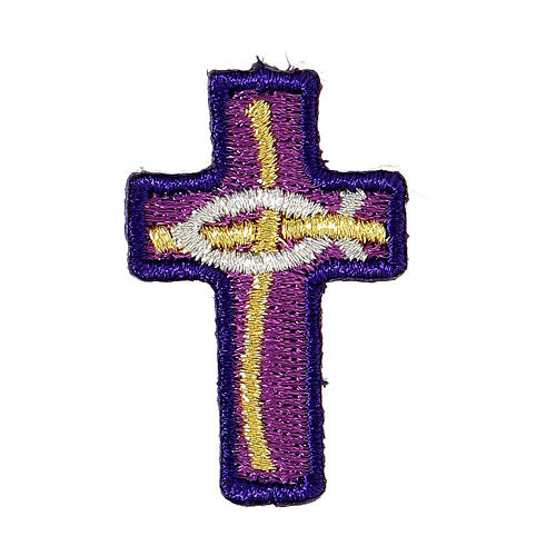 Croce con Pesce termoadesiva 4 colori patch 4 cm 5