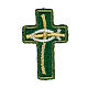 Croce con Pesce termoadesiva 4 colori patch 4 cm s2