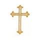 Golden budded cross, 3x2 in, liturgical vestment application s2