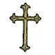 Bügelpatch, dreilappiges Kreuz, Stickerei, 4 liturgische Farben, 8x5cm s2