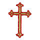 Bügelpatch, dreilappiges Kreuz, Stickerei, 4 liturgische Farben, 8x5cm s3