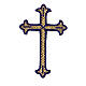 Bügelpatch, dreilappiges Kreuz, Stickerei, 4 liturgische Farben, 8x5cm s5