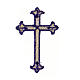 Bügelpatch, dreilappiges Kreuz, Stickerei, 4 liturgische Farben, 8x5cm s6