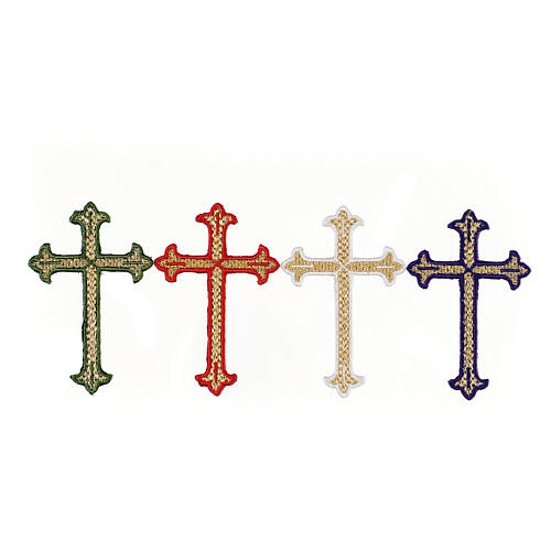 Croce terminazioni trilobe 4 colori 8x5 cm termoadesiva 1