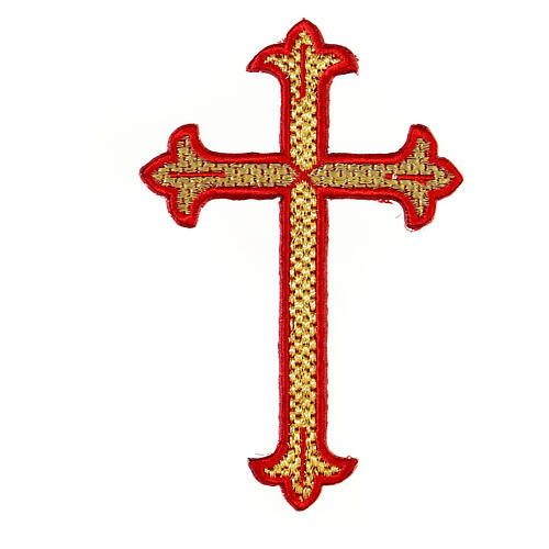 Budded cross, iron-on fabric application, liturgical colours, 5x3 in 3