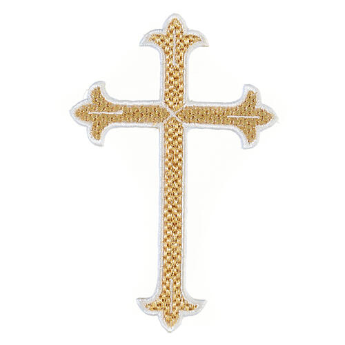 Budded cross, iron-on fabric application, liturgical colours, 5x3 in 4
