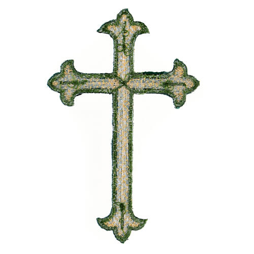 Budded cross, iron-on fabric application, liturgical colours, 5x3 in 6