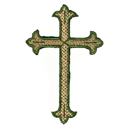 Iron-on patch 8 cm trilobed cross liturgical colors