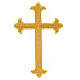Bügelpatch, dreilappiges Kreuz, Stickerei, goldfarben, 24x15cm s1