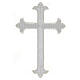 Budded cross, iron-on fabric application, silver colour, 9x6 in s1