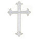 Budded cross, iron-on fabric application, silver colour, 9x6 in s3