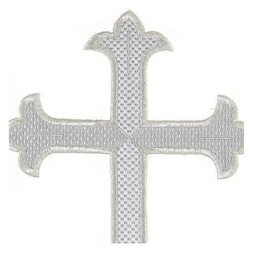 Croix thermoadhésive trilobée 24x15 cm argentée 2