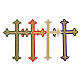 Budded cross in liturgical colours, iron-on fabric application, 9x6 in s1