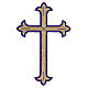 Budded cross in liturgical colours, iron-on fabric application, 9x6 in s5