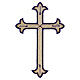 Budded cross in liturgical colours, iron-on fabric application, 9x6 in s6