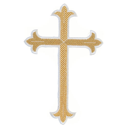 Krzyż trójlistny patch termoprzylepny do paramentów, 24x15 cm, 4 kolory 4