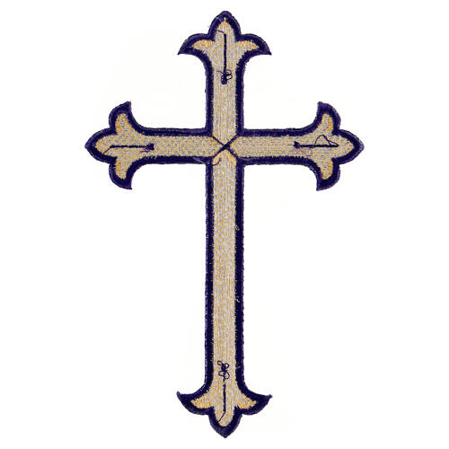 Cruz em trevo aplicação vestes litúrgicas 4 cores 24x15 cm 6