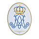 Emblema oval símbolo mariano 21x16 cm termoadesivo s3