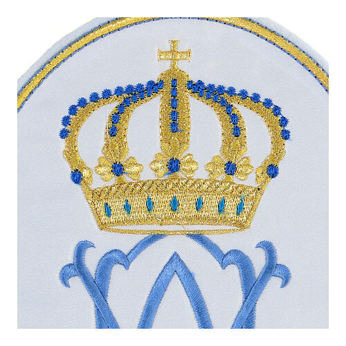Marian symbol oval iron-on applique 21x16 cm 2