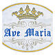 Ave Maria emblema termoadesivo 18x24 cm vestes litúrgicas s2