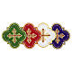 Bügelpatch, Kreuz-Emblem, Stickerei auf Moiré-Stoff, 4 liturgische Farben, 18x18cm s1
