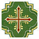 Bügelpatch, Kreuz-Emblem, Stickerei auf Moiré-Stoff, 4 liturgische Farben, 18x18cm s2