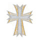 Croce termoadesiva bicolore oro argento 10x8 cm s3