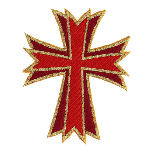 Croix brodée couleurs liturgiques pièce thermocollante 10x8 cm 3