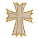 Croce ricamata colori liturgici termoadesiva 10x8 cm s4
