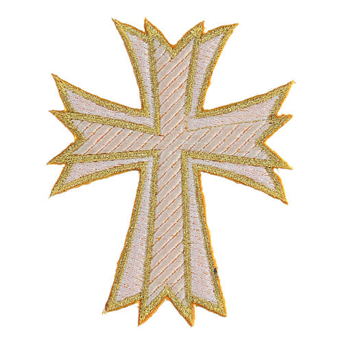 Cruz bordada cores litúrgicas termoadesiva 10x8 cm 4