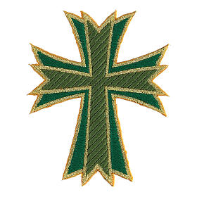 Embroidered cross in liturgical colors iron-on patch 10x8 cm