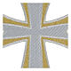 Bügelpatch, Kreuz, Stickerei, zweifarbig Gold/Silber, 20x16cm s2