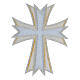 Bügelpatch, Kreuz, Stickerei, zweifarbig Gold/Silber, 20x16cm s3