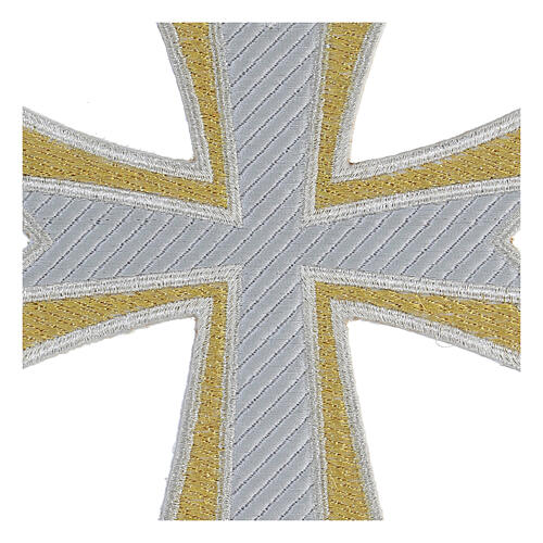 Thermoadhesive gold and silver cross, 8x6 in 2