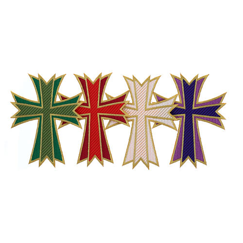 Broderie thermocollante croix couleurs liturgiques 20x16 cm 1