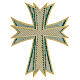 Aplikacja krzyż złoty i 4 kolory, 20x16 cm, termoprzylepny s7