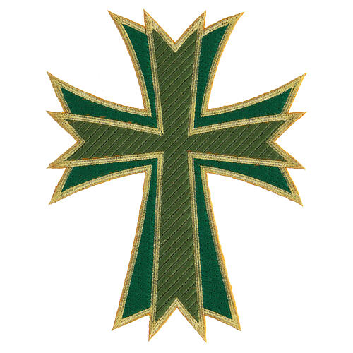 Aplicação termoadesiva vestes litúrgicas cruz ouro e 4 cores 20x16 cm 3
