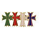 Aplicação termoadesiva vestes litúrgicas cruz ouro e 4 cores 20x16 cm s1